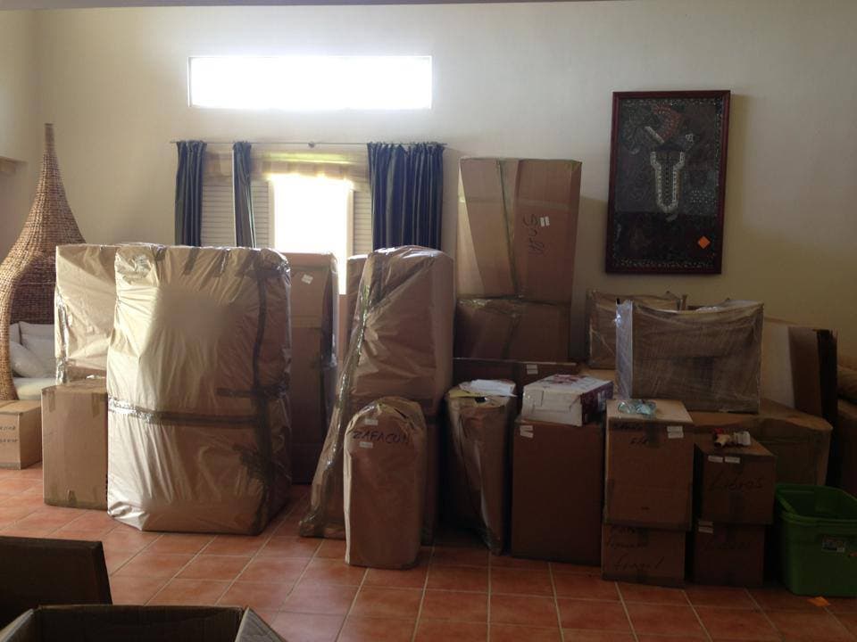 Packed and labeled inventory ready for the move